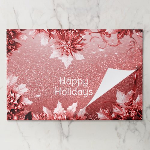 Red Leaves Christmas Holiday Tearaway placemat