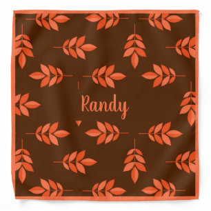 Red leaves custom name brown bandana