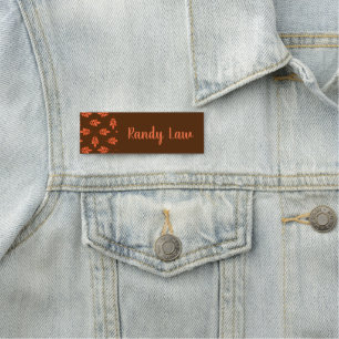 Red leaves custom name brown name tag