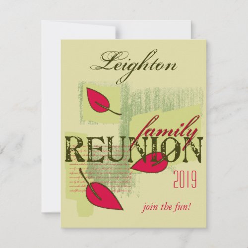 Red Leaves Family Reunion Custom Invitation