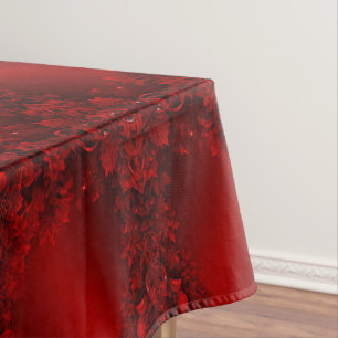 Red Leaves Floral Holiday Tablecloth