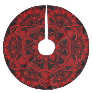 Red Leaves Floral Tree Skirt