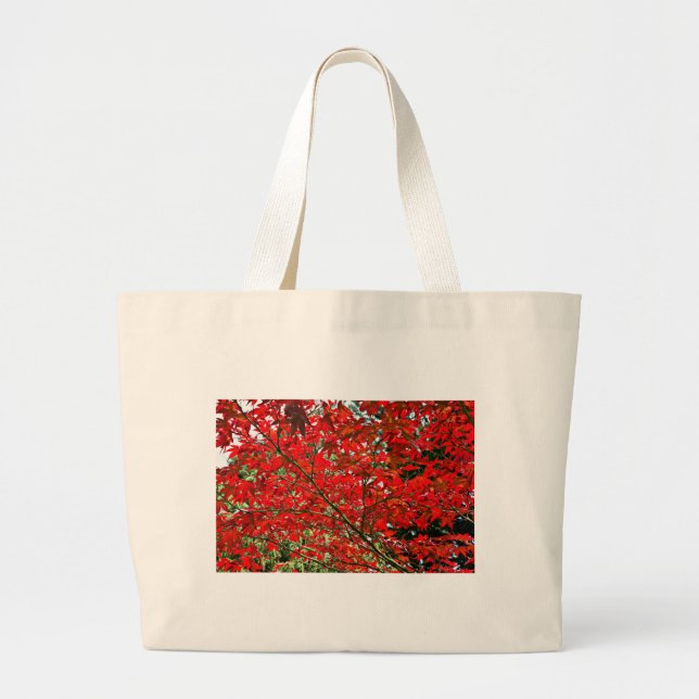 Red leaves large tote bag (Front)