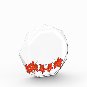 Red leaves, Maple leaves, Autumn colors Acrylic Award