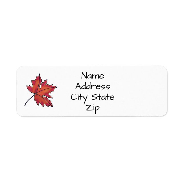 Red leaves, Maple leaves, Autumn colors Label (Front)