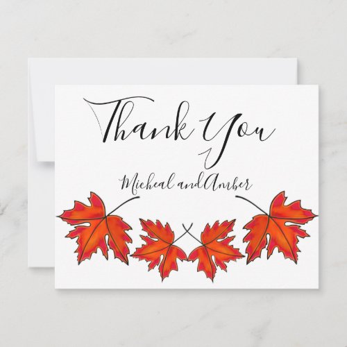 Red leaves Maple leaves Autumn colors Thank You Card