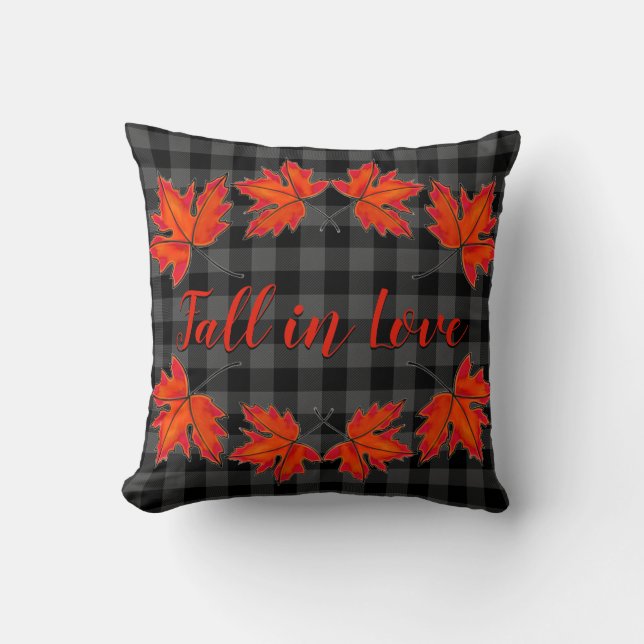 Red leaves, Maple leaves, Autumn colors Throw Pillow (Front)