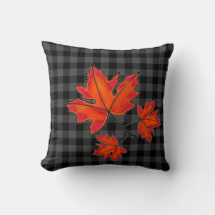 Red leaves, Maple leaves, Autumn colors Throw Pillow