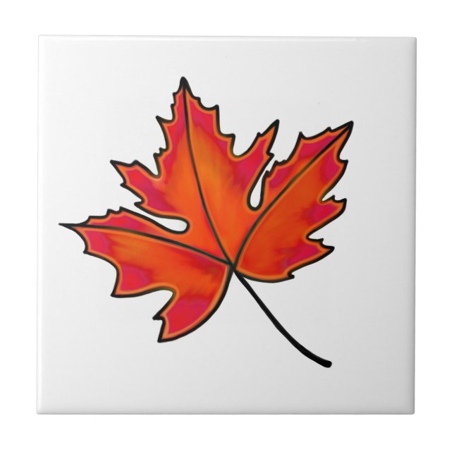 Red leaves, Maple leaves, Autumn colors Tile (Front)