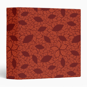 Red leaves pattern on orange 3 ring binder