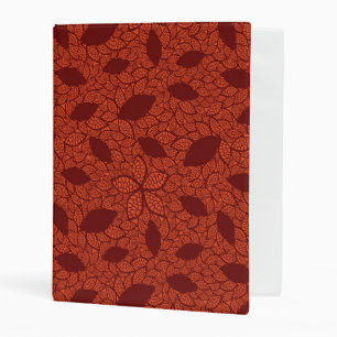 Red leaves pattern on orange mini binder