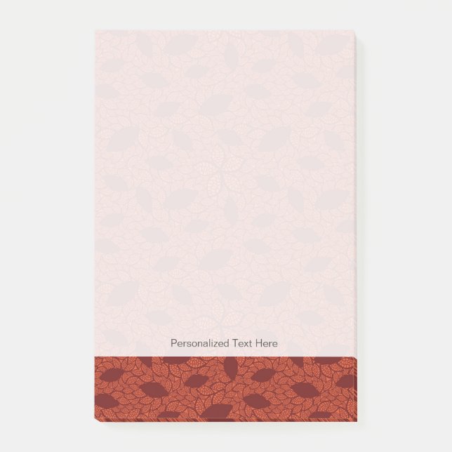 Red leaves pattern on orange post-it notes (Front)