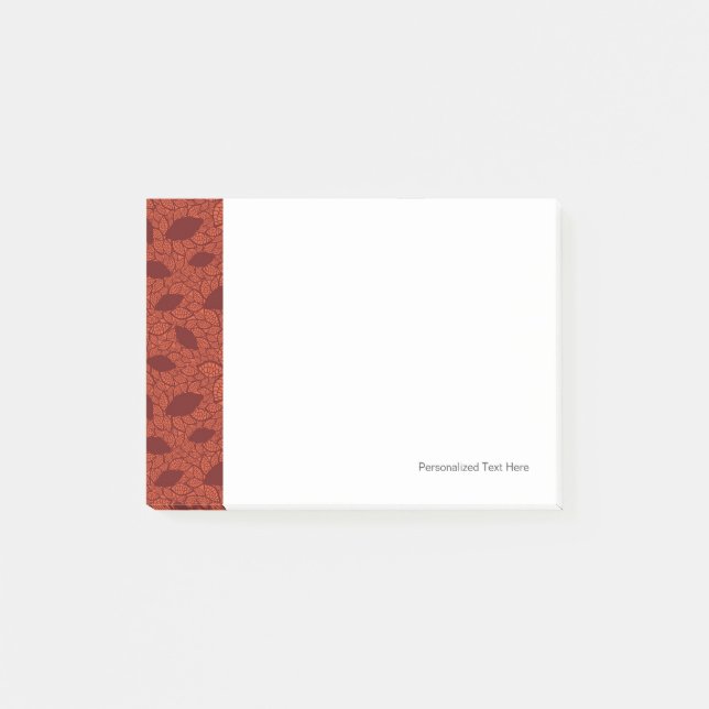 Red leaves pattern on orange post-it notes (Front)