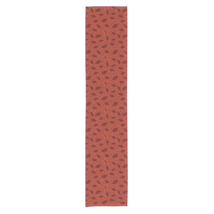 Red leaves pattern on orange short table runner