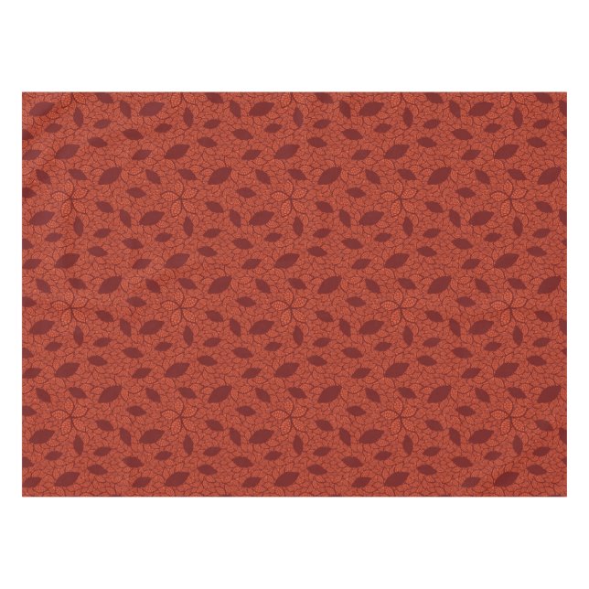 Red leaves pattern on orange tablecloth (Front (Horizontal))