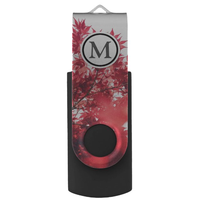 Red Leaves USB Flash Drive (Front Vertical)