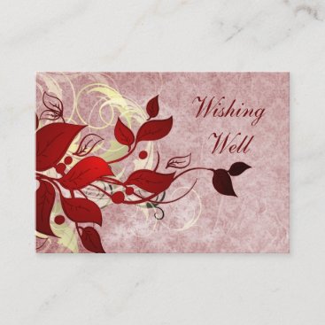 red leaves wishing well cards