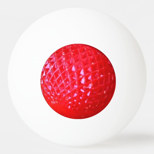 Red LED Christmas Light Bulb Ping-Pong Ball (Front)