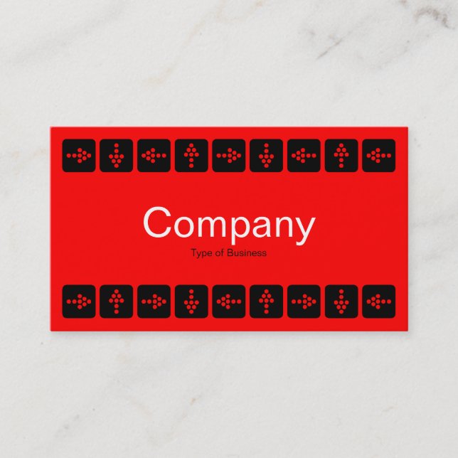 Red LED Style Arrows - Red and Gray Business Card (Front)