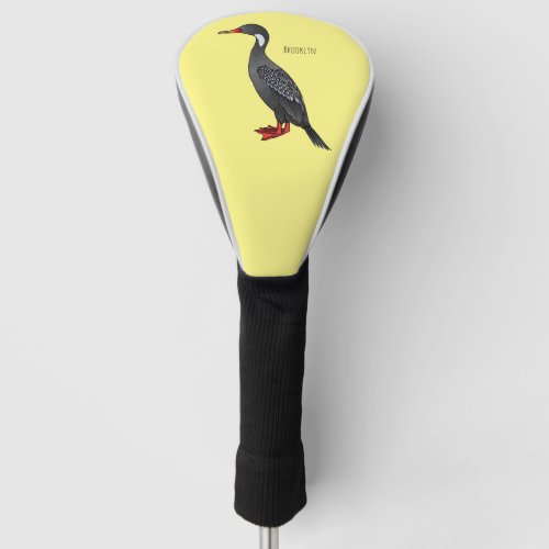 Red_legged cormorant bird cartoon illustration golf head cover