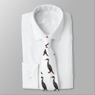 Red-legged cormorant bird cartoon illustration neck tie