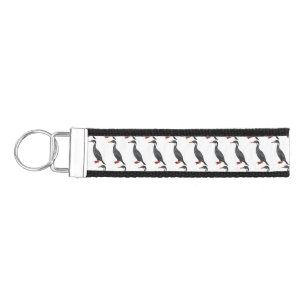 Red-legged cormorant bird cartoon illustration wrist keychain