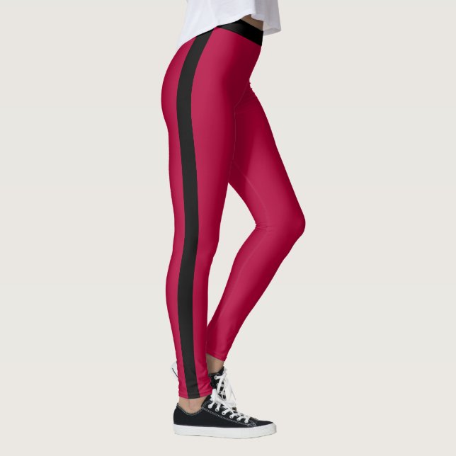 Red Leggings Black Side Stripe or Choose Colors (Right)