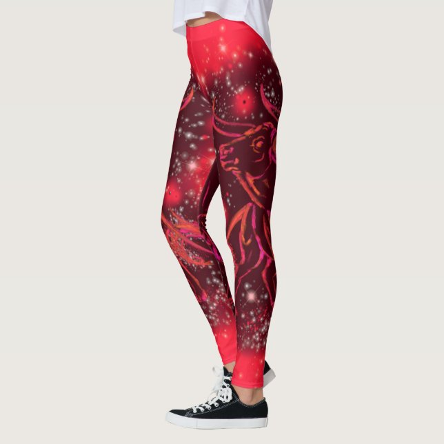 Red Leggings Bull Running At Starry Night (Left)