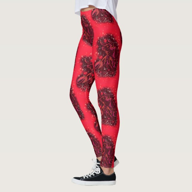 Red Leggings Bulls Running in Starry Night (Left)