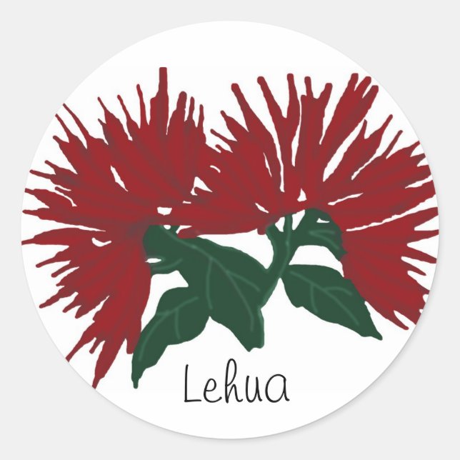 Red Lehua Flower stickers (Front)