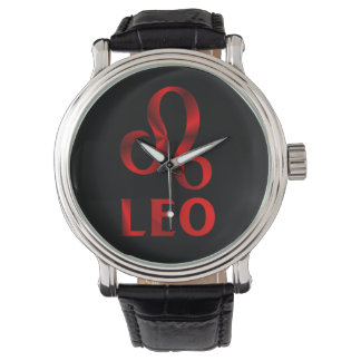 Red Leo Symbol Watch