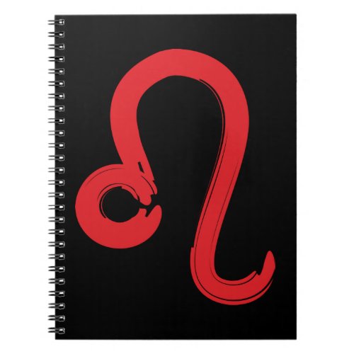 Red LEO Zodiac Sign July August Birthday Astrology Notebook