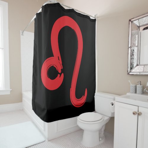 Red LEO Zodiac Sign July August Birthday Astrology Shower Curtain