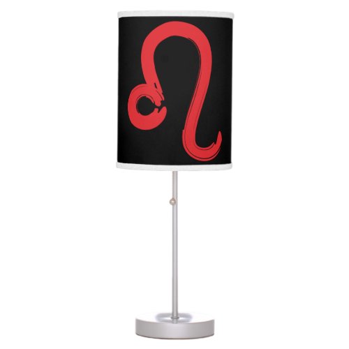Red LEO Zodiac Sign July August Birthday Astrology Table Lamp