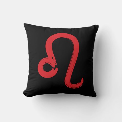 Red LEO Zodiac Sign July August Birthday Astrology Throw Pillow
