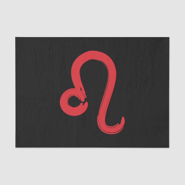 Red LEO Zodiac Sign July August Birthday Astrology Tissue Paper (Front)