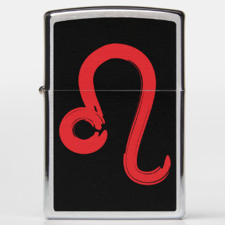 Red LEO Zodiac Sign July August Birthday Astrology Zippo Lighter