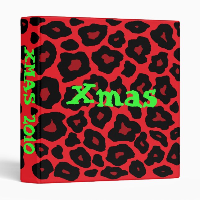 Red Leopard 3 Ring Binder (Front/Spine)