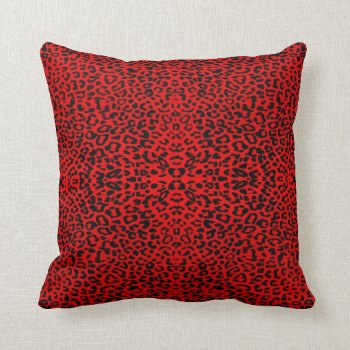 Red Leopard  Abstract Throw Pillow by UROCKDezineZone at Zazzle