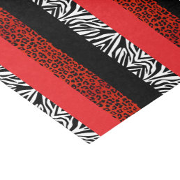 Red Leopard and Zebra Custom Animal Print Tissue Paper