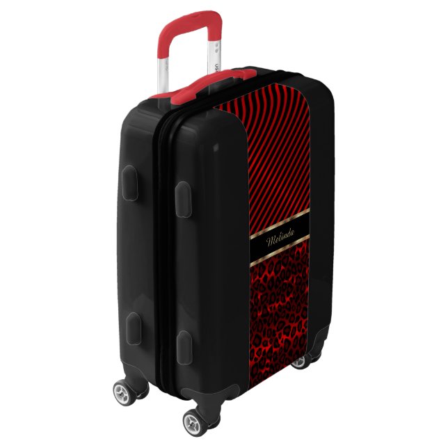 Red Leopard Animal - Personalize Luggage (Rotated Left)