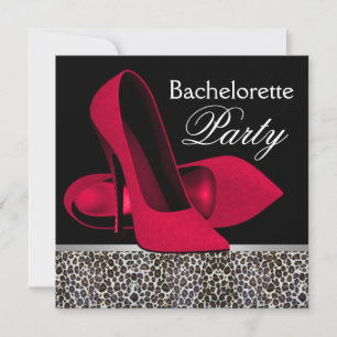 Red Leopard Bachelorette Party Invitations