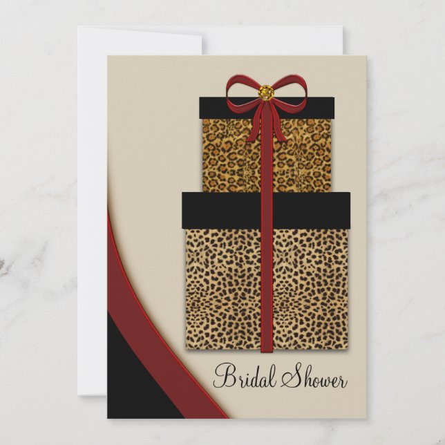 Red Leopard Gifts Leopard Bridal Shower Invitation (Front)