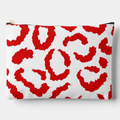 Red Leopard Pattern Accessory Pouch