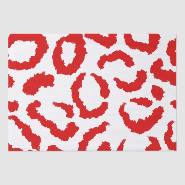 Red Leopard Pattern Tissue Paper (Front)