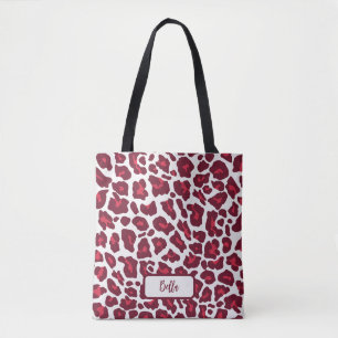 Red Leopard Pattern Tote Bag