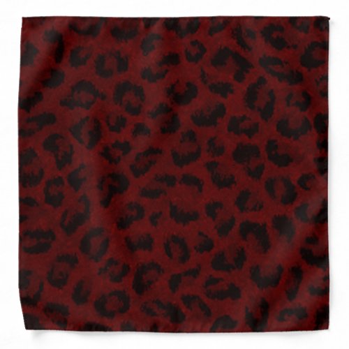 Red Leopard Print Bandana