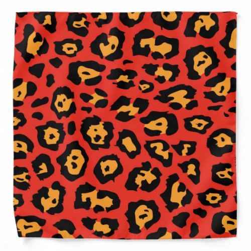 Red Leopard Print Bandana