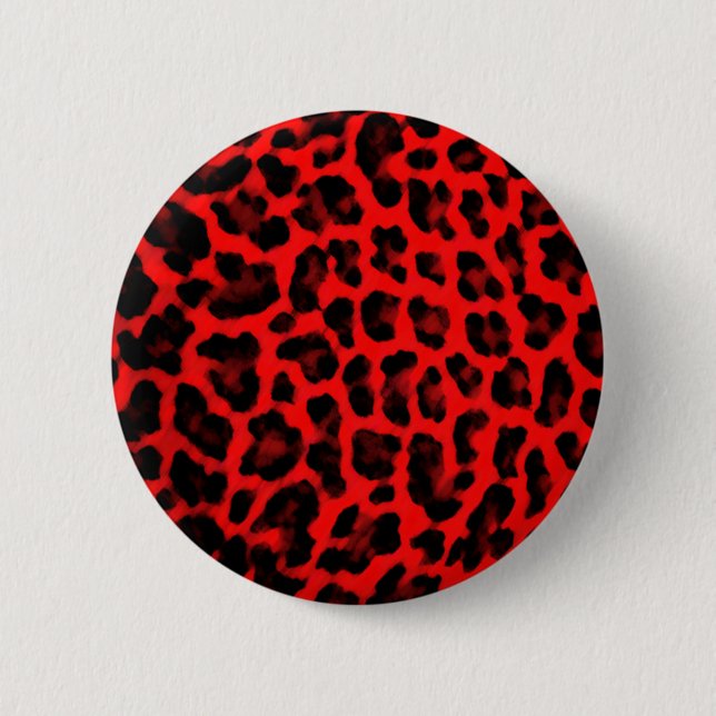 Red Leopard Print Button (Front)