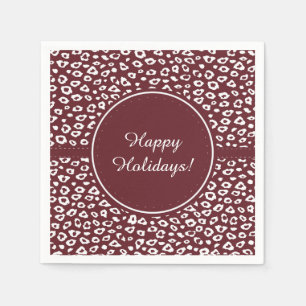 Red Leopard Print Christmas Napkins
